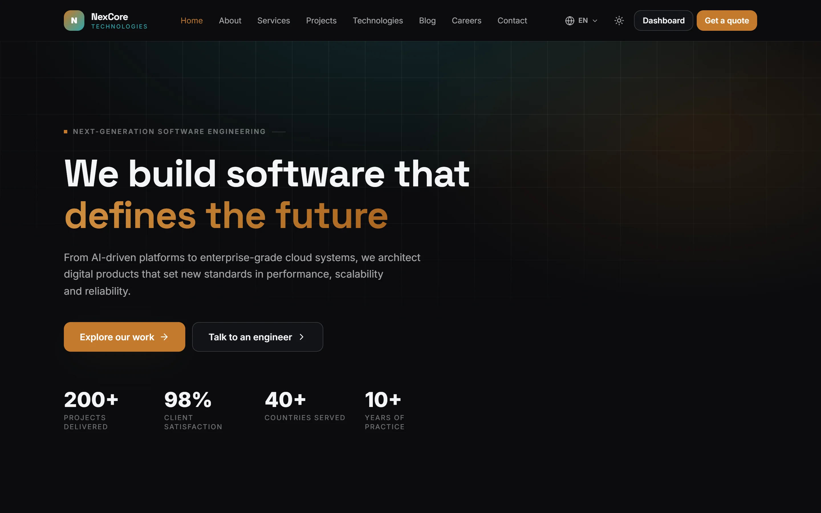 NexCore — Software Company Theme with Dashboard