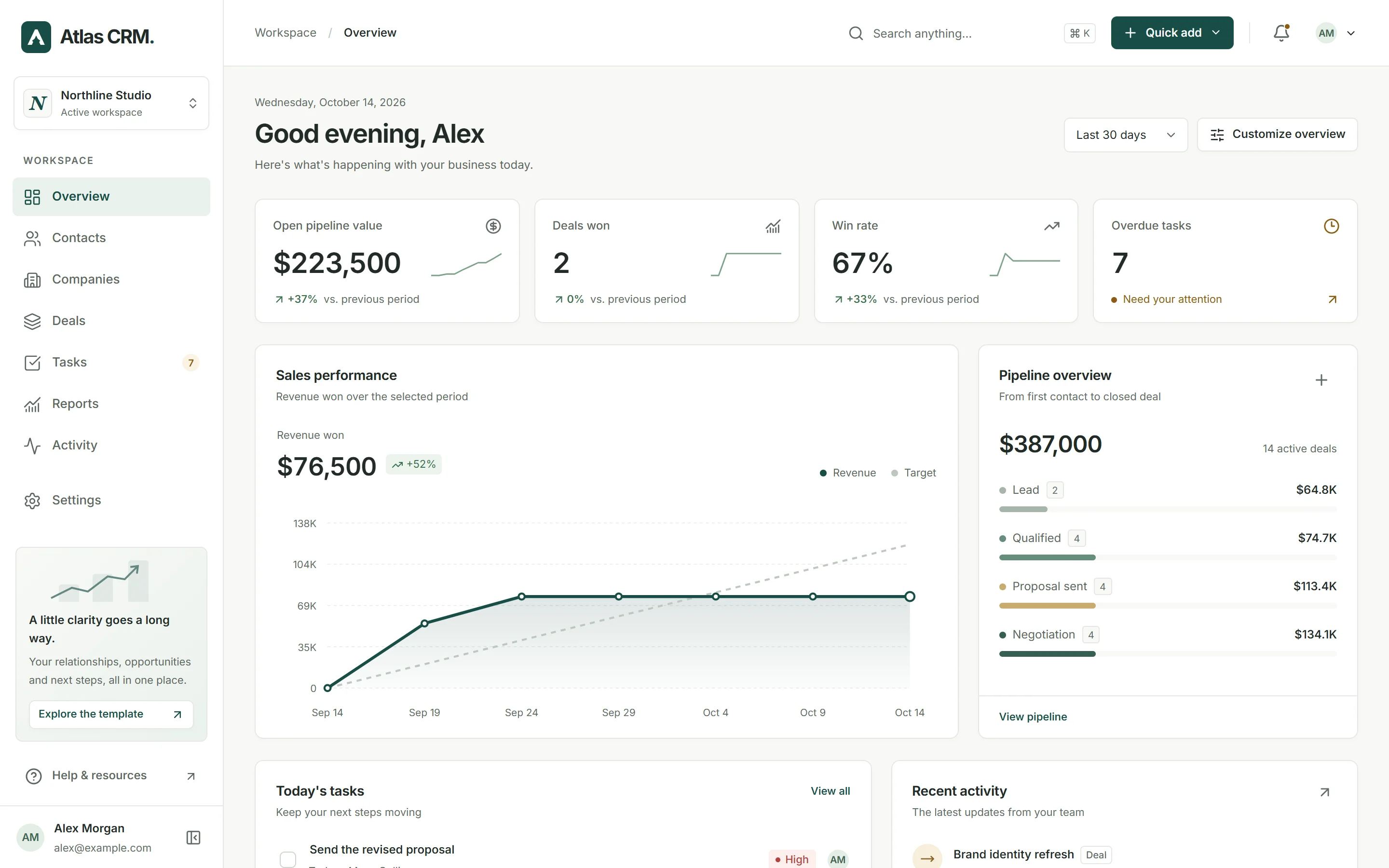 Atlas CRM — CRM Dashboard for React